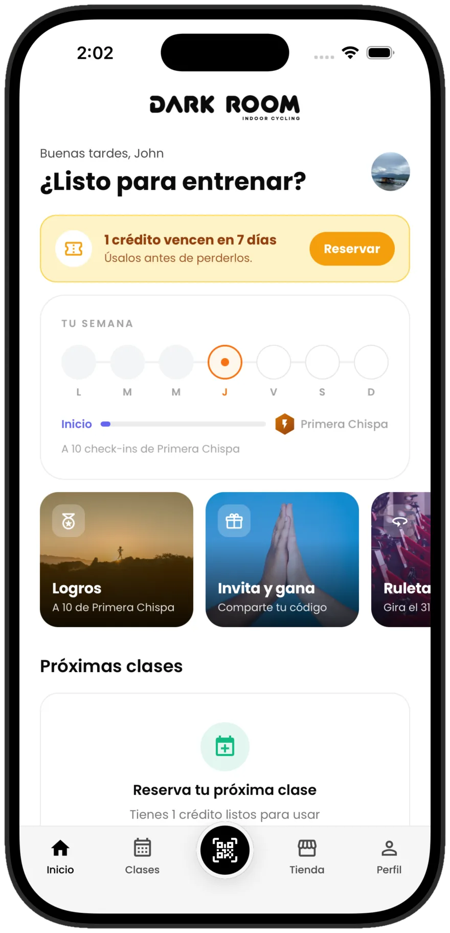 App DarkRoom — inicio